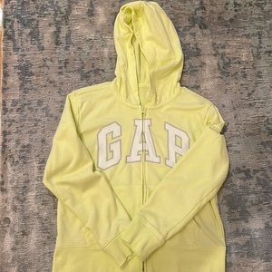 Gap yellow zip up hoodie